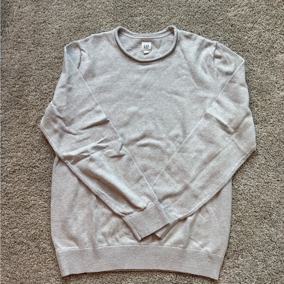Men's GAP Gray Crewneck Sweater Soft Knit Pullover solid size large tall - Picture 2 of 7